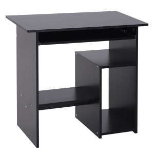 HOMCOM Computertisch, Schreibtisch, Bürotisch, Gamingtisch, Kinderschreibtisch PC-Tisch, Schwarz, 80 x 45 x 75 cm