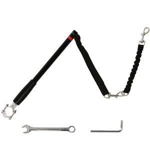 PawHut Hondenriem voor Fiets, Elastisch Koord, Stalen Buis, 124 cm, Zwart
