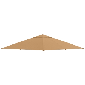Outsunny Tetto di Ricambio per Gazebo 3x3m in Poliestere con Prese d'Aria e Fori di Drenaggio, Beige