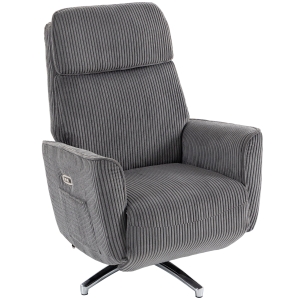 HOMCOM Elektrische relaxstoel met ligfunctie, 2 motoren, 360° draaibaar, tv-fauteuil met USB-aansluiting