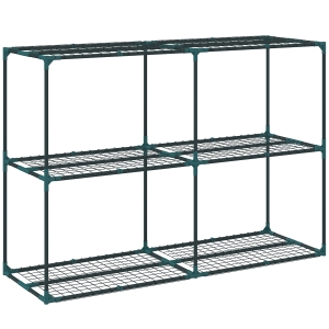 Outsunny Soporte para Plantas de 3 Niveles Estantería para Plantas de Acero para Interior y Exterior 143x48x100 cm Verde