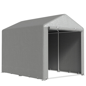 Outsunny Carpa de Jardín para Bicicletas 1,6x2,2x1,7 m con 2 Habitaciones Puerta con Cremallera Impermeable Anti-UV Gris Claro