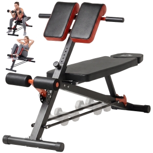 HOMCOM Banco de Pesas Multifuncional Banquillo de Gimnasio Completo Respaldo Inclinable en 3 Posiciones 64x146x73,5-85 cm Negro