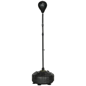 SPORTNOW Punching Ball da Terra con Base Riempibile e Ventose, Altezza Regolabile da 145-180 cm, Nero