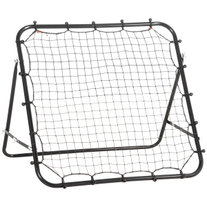 HOMCOM Red de Rebote Reboteador de Metal con Ángulo Ajustable para Entrenamiento de Deportes 96x80x96 cm Negro