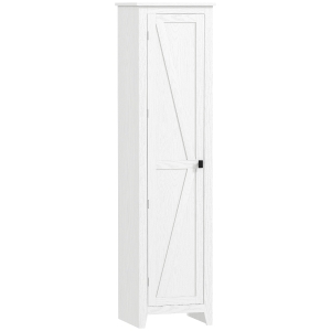 HOMCOM Armoire de Rangement buffet cuisine avec 2 étagères réglables- Hauteur 170 cm en Bois Blanc