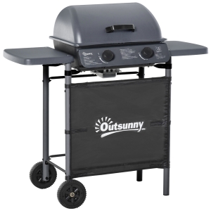 Outsunny 2 x 2.8kW Burner Gas BBQ - Grey