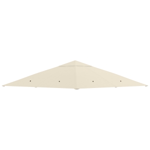 Outsunny Toile de rechange pour pavillon tonnelle tente toit de remplacement gazebo de jardin polyester 180 g/m² 3 x 3 m crème