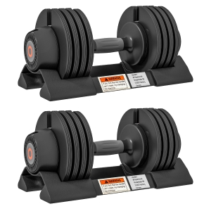 SPORTNOW Kit Pesi Regolabili con Porta Manubri e Impugnatura Antiscivolo, in Acciaio e ABS, 33x16x16 cm, Nero