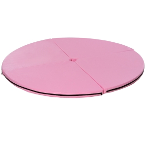 HOMCOM Paaldansmat, 5 cm Dikke Ronde Kunststofmat voor Paaldansoefeningen, Gymnastiek, Yoga, Roze