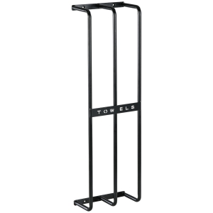 HOMCOM Toallero de Pared con 3 Barras y Marco de Metal Soporte de Toallas para Hotel 21x12x74 cm Negro