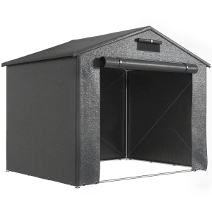 Outsunny Garagetent 2,5x1,8 m waterdicht garagetent met oprolbare ritssluitingsdeur ventilatieraam Donkergrijs