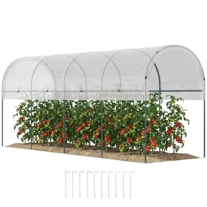 Outsunny Buitenzonnige tomatenkas, winddicht foliekas tomatenhuis staal