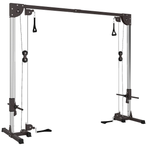 SPORTNOW Crossover Fitnessrek met Kabeltreksysteem, voor 1 of 2 Personen, Staal, Zwart