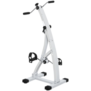 HOMCOM Pedaliera Braccia e Gambe da Divano o Poltrona con Schermo LED, Altezza e Intensità Regolabile, Bianco, 40x42.5x100cm