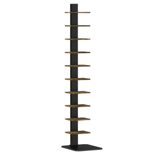 HOMCOM Libreria Moderna a 11 Ripiani Salvaspazio, 34.5x41.5x163.5 cm, Marrone Rustico