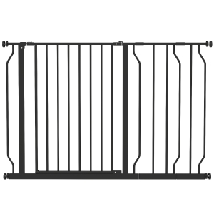 PawHut Huisdier Afsluithek, Klemmontage, Verstelbare Lengte, Staal/ABS, 75-115 x 76cm, Zwart