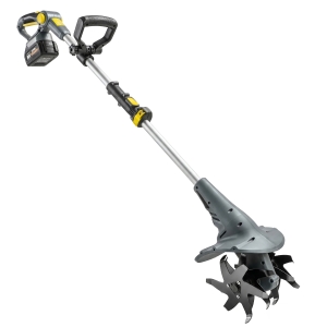 Outsunny Motobineuse sans Fil Motoculteur Électrique 18V 355W avec 2 Batteries 4,0Ah Léger et Anti-mal de Dos, Largeur 20cm Gris