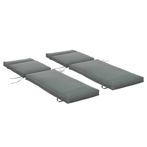 Outsunny 2er Set Auflage für Sonnenliege, Liegenauflage für Gartenliege extra dick 8cm Polsterauflage Dunkelgrau NUR Kissen
