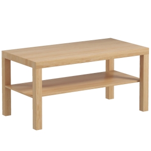 HOMCOM Măsuță de cafea dreptunghiulară pentru sufragerie cu raft spațios, 90×45×44,5 cm, lemn natural