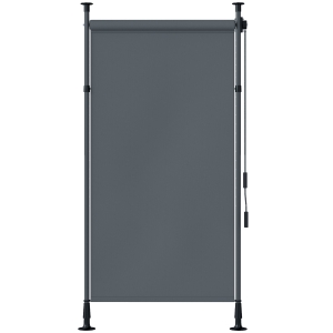 Outsunny Freistehende Markise, verstellbare Länge, Montage ohne Bohren, Aluminiumrahmen, 1,5 x 2,2-3,1 m, Dunkelgrau