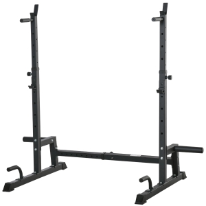 HOMCOM Hantelständer Multi-Funktions Langhantelablage Hantelablage höhenverstellbar Langhantel Krafttraining bis 150 kg belastbar Barbell Rack Stahl Schwarz