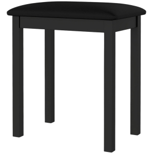 HOMCOM Banquinho para Piano com Pernas em Madeira de Seringueira Assento Acolchoado Revestimento em Couro Sintético PU Preto