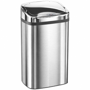 HOMCOM Sensorprullenbak 30 l, automatische prullenbak met bewegingssensor voor kantoor en slaapkamer