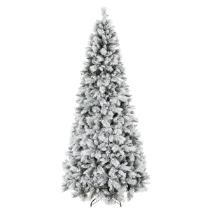 HOMCOM Árvore de Natal Artificial 270 cm com 1507 Ramos Base Metálica Dobrável e Montagem Rápida Branca