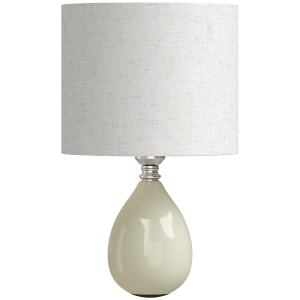 HOMCOM Candeeiro de Mesa Vintage com Base em Cerâmica, Abat-Jour em Linho e Interruptor Basculante, Creme