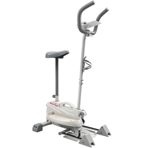 SPORTNOW Máquina Elíptica 3 en 1 Silenciosa con Asiento Resistencia Magnética Regulable Pantalla LCD Compatible con App Blanco