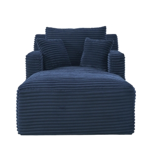 Moderner Cord-Loungesessel, bequemes Schlafsofa/Liegestuhl, geeignet für Wohnzimmer und Büro, 100L x 166B x 72H cm, Blau