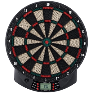HOMCOM Alvo Eletrónico com 6 Dardos e 30 Pontas, Ecrã LCD, 26 Jogos e 185 Variações, para 8 Jogadores