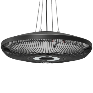 Outsunny Aquecedor Elétrico Suspenso para Exterior 1000/2000 W com Luz LED IP65 Controlo Tátil/Comando Preto