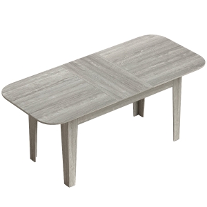 HOMCOM Mesa de Jantar Oval Extensível 140-180 cm Efeito Madeira Cinza