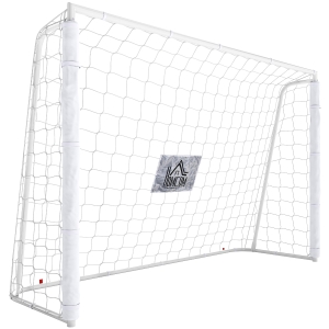 HOMCOM Portería de Fútbol con Soporte de Metal y Red para Entrenamiento de Fútbol en Jardín Aire Libre 186x62x123 cm Blanco