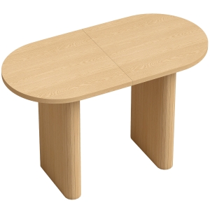 HOMCOM Mesa de Jantar Oval Rústica para 4 Pessoas com Tampo Grosso e Pés Tipo Tambor, 120x60x76 cm, Carvalho