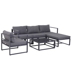 Outsunny 6-delig Tuinset tuinset tuinbankset