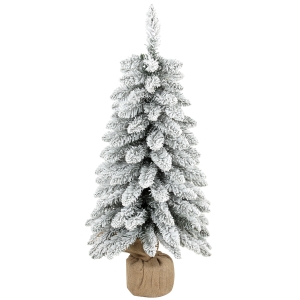 HOMCOM Árvore de Natal Artificial 90 cm Tipo Lápis Estreito 107 Pontas Descendentes Base de Serapilheira Branco