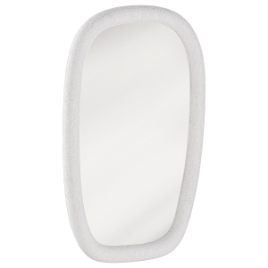 HOMCOM Espelho de Parede Irregular 60 cm, Espelho de Banheiro com Vidro Temperado e Moldura com Efeito Pedra, Branco