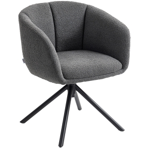 HOMCOM Fauteuil, Beklede stoel met comfortabele zitting, draaibaar, zachte bekleding, tot 120 kg, Donkergrijs