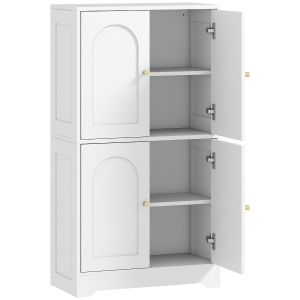 HOMCOM 4-Door Kitchen Storage Cabinet with Adjustable Shelves - White