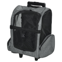 Transportadora Carrinho para Animais de Estimação 42x25x55cm Cinzento