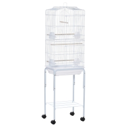 PawHut colivie pentru pasari, 46.5x36x157cm, alba