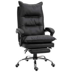Vinsetto Fotoliu Birou Negru – Rabatabil, Suport Picioare & Ergonomic