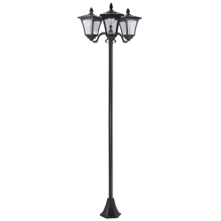 Outsunny Felinar Gradina 182,5 cm – LED cu Energie Solara, Negru
