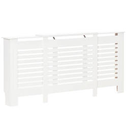HOMCOM Masca Calorifer – Latime Reglabila, MDF cu Raft Decorativ