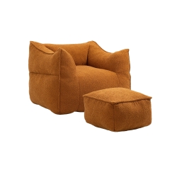 Fauteuil Relax Confortable avec Rembourrage en Mousse à Mémoire de Forme et Accoudoirs pour Salon et Chambre à Coucher, Orange