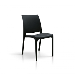 PAZZO DESIGN Sedia Alberto set da 4 sedie Nero, Polipropilene