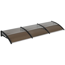 Outsunny Copertina Exterior 300×100 cm – Policarbonat & Aluminiu Maro